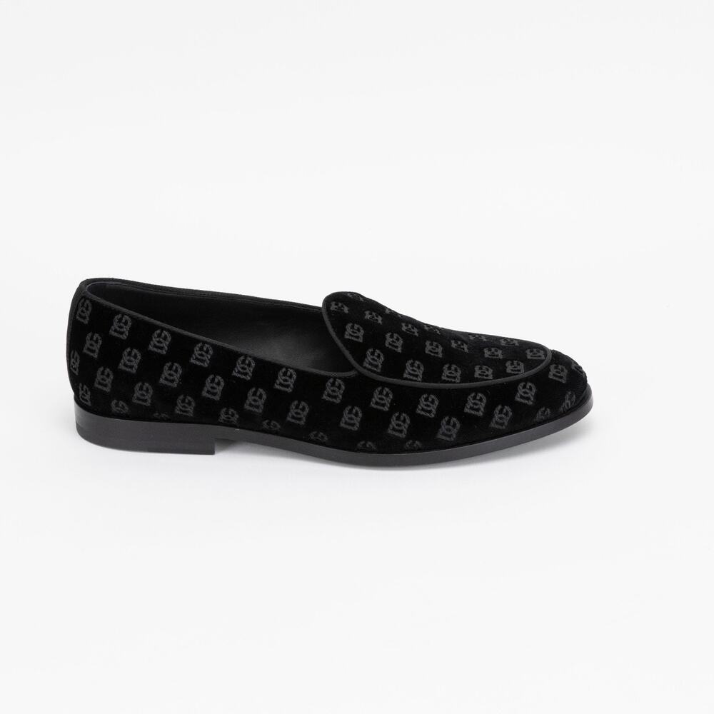 Dolce & Gabbana Men Monogram Smoking Slippers Black Size 8 (Store Display)